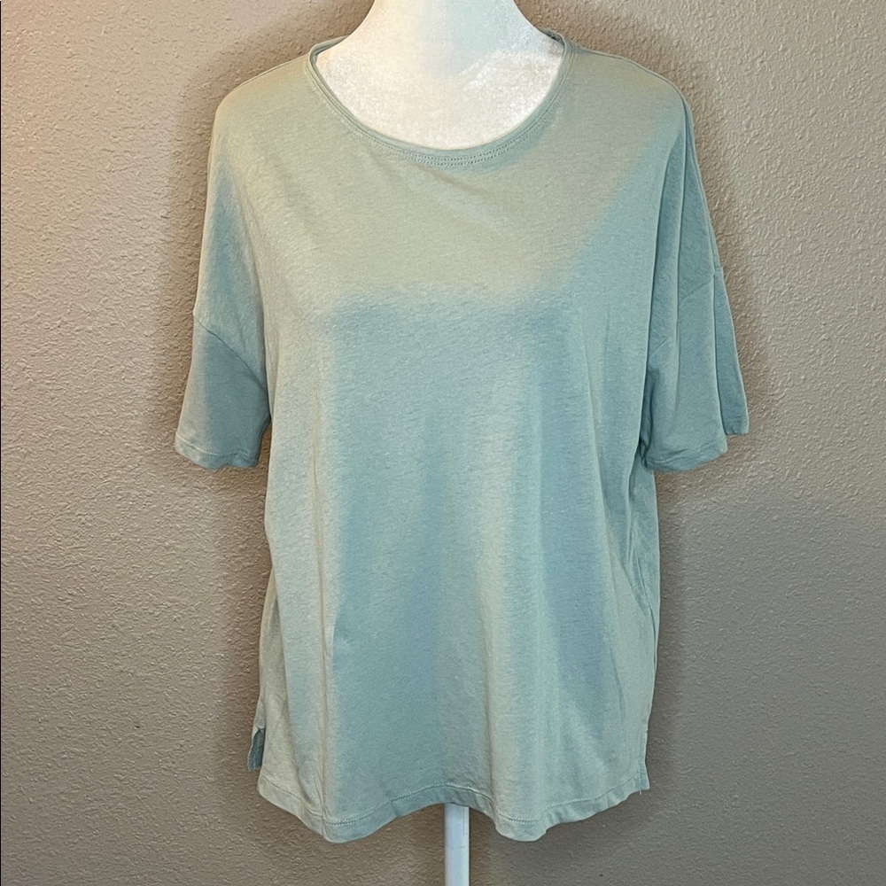Madewell Linen/Cotton Raw Edged Hangout Short Sleeve TShirt Size XXS NWT
